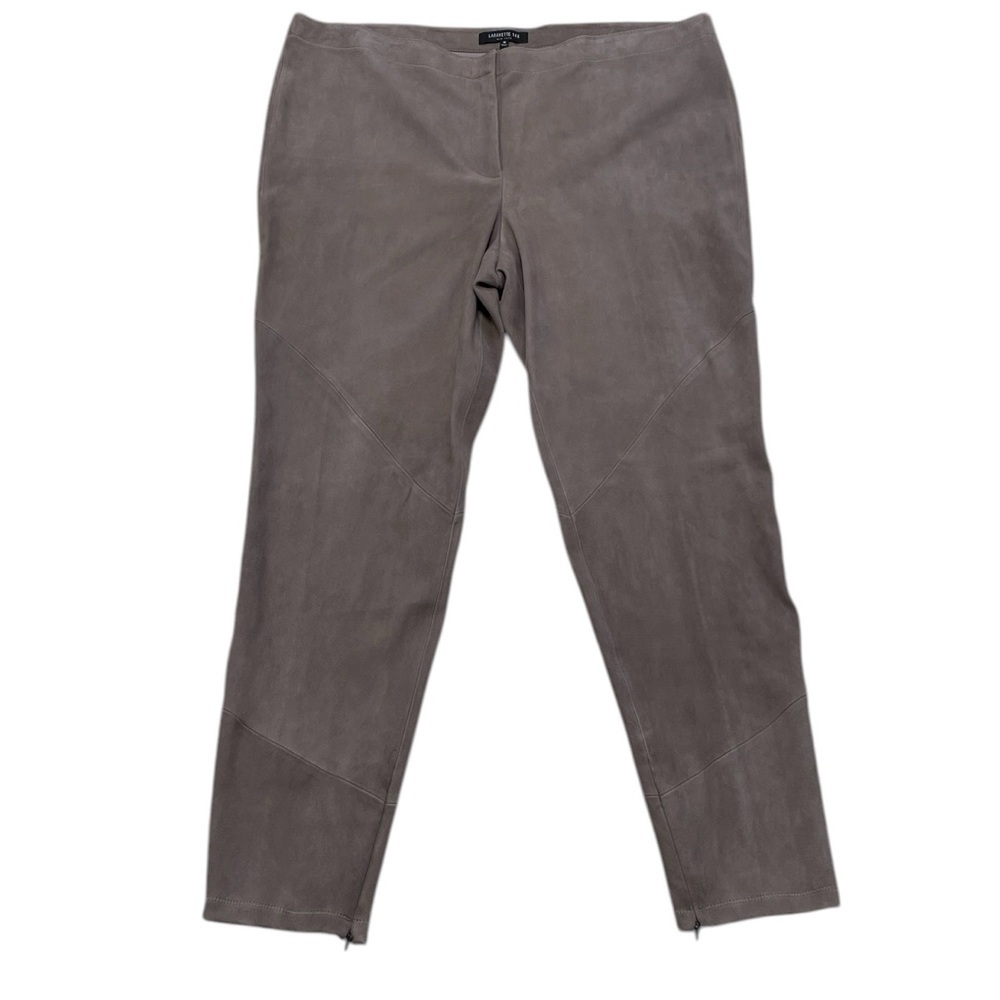 LAFAYETTE 148 NY Leather Pants NWT Portobello Tan Brown Size 18 MSRP $1198